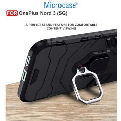 Microcase OneOlus Nord 3 5G Batman Serisi Yüzük Standlı Armor Kılıf Siyah-AL3349
