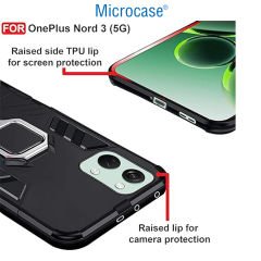 Microcase OneOlus Nord 3 5G Batman Serisi Yüzük Standlı Armor Kılıf Siyah-AL3349