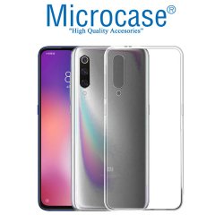 Microcase Xiaomi Mi 9 Pro İnce 0.2 mm Soft Silikon Kılıf - Şeffaf + Tempered Glass Cam Koruma