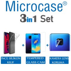 Huawei Mate 20 Pro İnce Silikon Kılıf + Kamera Koruyucu
