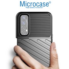 Microcase Realme 7 Thunder Serisi Darbeye Dayanıklı Silikon Kılıf - Siyah