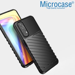 Microcase Realme 7 Thunder Serisi Darbeye Dayanıklı Silikon Kılıf - Siyah