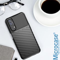 Microcase Realme 7 Thunder Serisi Darbeye Dayanıklı Silikon Kılıf - Siyah