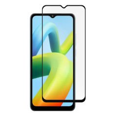 Microcase Xiaomi Redmi A1 / Redmi A1 Plus için Tam Kaplayan Çerçeveli Tempered Ekran Koruyucu - Siyah AL3276