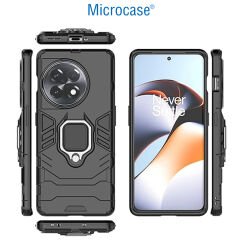 Microcase OnePlus Ace 2 Pro Batman Serisi Yüzük Standlı Armor Kılıf Siyah -AL3349