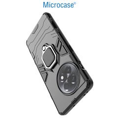 Microcase OnePlus Ace 2 Pro Batman Serisi Yüzük Standlı Armor Kılıf Siyah -AL3349