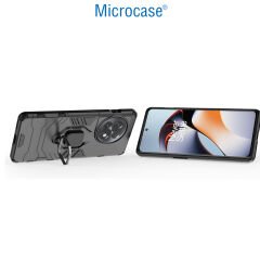 Microcase OnePlus Ace 2 Pro Batman Serisi Yüzük Standlı Armor Kılıf Siyah -AL3349