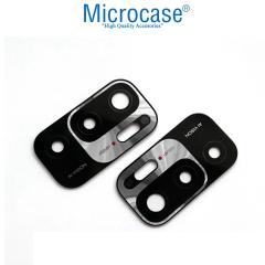 Microcase Xiaomi Poco M3 Pro Metal Çerçeveli Kamera Koruyucu - Siyah