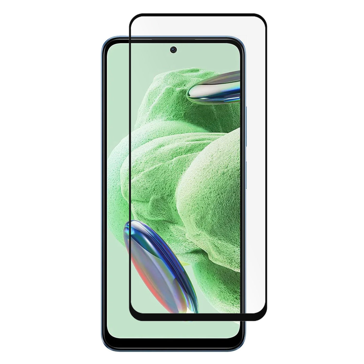 Microcase Xiaomi Redmi Note 12 Global için Tam Kaplayan Çerçeveli Tempered Ekran Koruyucu - Siyah AL3276