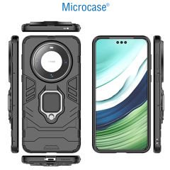 Huawei Mate 60 Pro Plus Batman Serisi Yüzük Standlı Armor Kılıf Siyah -AL3349