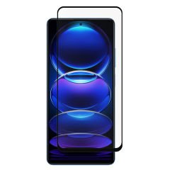 Microcase Xiaomi Redmi Note 12 Pro Global için Tam Kaplayan Çerçeveli Tempered Ekran Koruyucu - Siyah AL3276