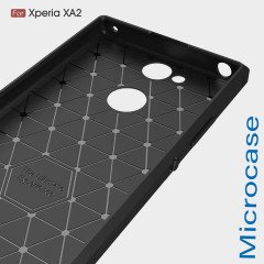 Sony Xperia XA2 Brushed Carbon Fiber Silikon TPU Kılıf