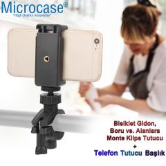 Microcase Aksiyon Kameralar için Bisiklet Gidon Klips + Telefon Başlık - AL2704