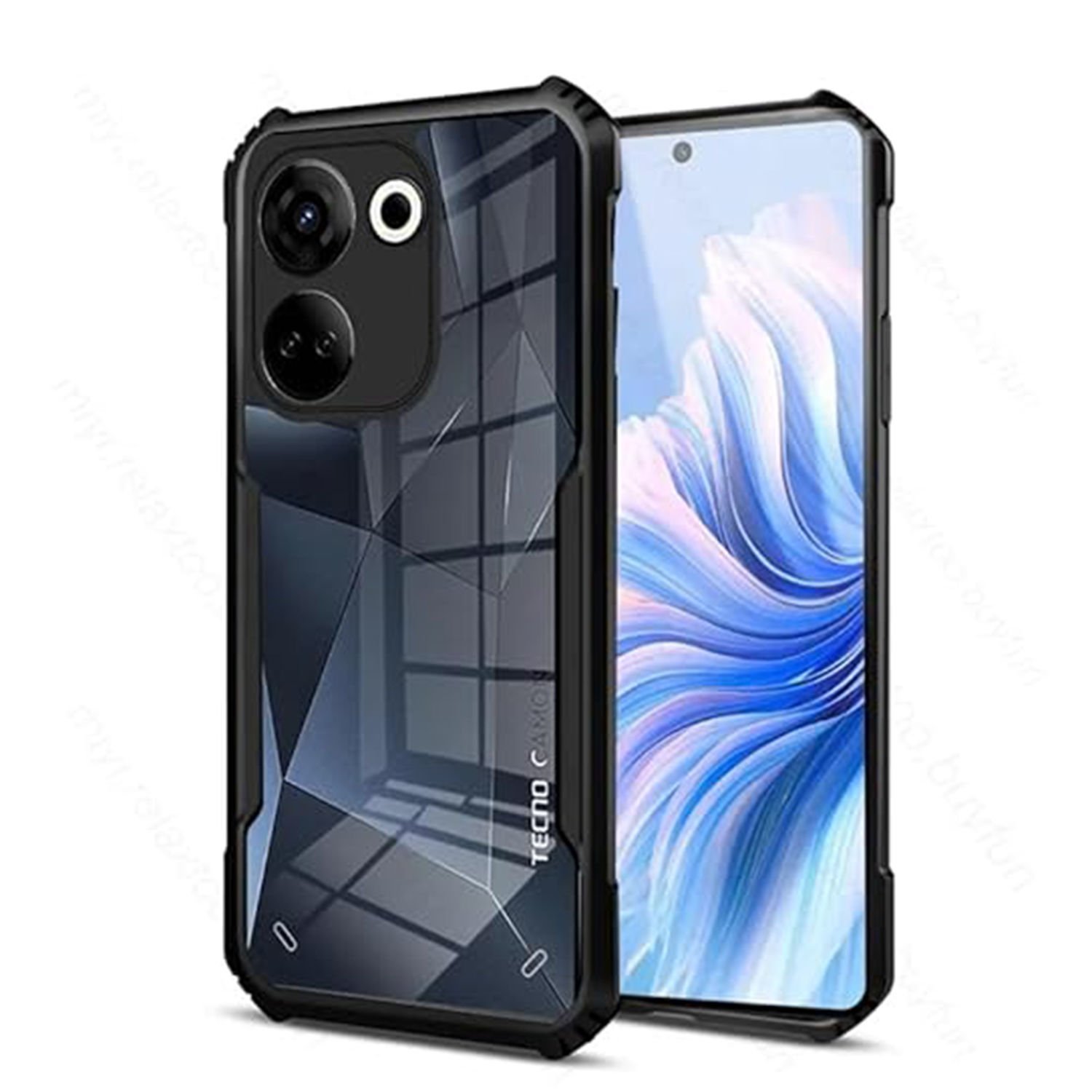 Tecno Camon 20 ile uyumlu Airbag Serisi Darbeye Dayanıklı Köşe Korumalı Tpu Kılıf - AL3370