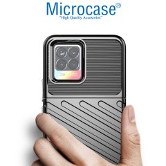 Microcase Realme 8 Thunder Serisi Darbeye Dayanıklı Silikon Kılıf - Siyah