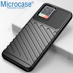 Microcase Realme 8 Thunder Serisi Darbeye Dayanıklı Silikon Kılıf - Siyah