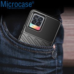 Microcase Realme 8 Thunder Serisi Darbeye Dayanıklı Silikon Kılıf - Siyah