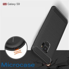 Samsung Galaxy S9 Brushed Carbon Fiber Silikon TPU Kılıf