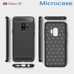 Samsung Galaxy S9 Brushed Carbon Fiber Silikon TPU Kılıf
