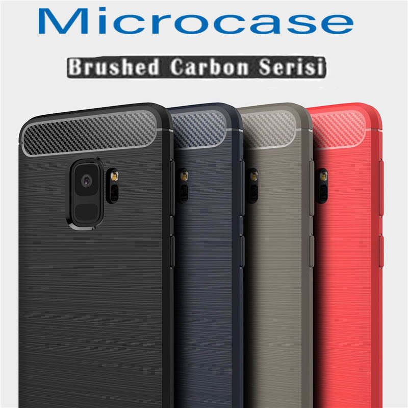 Samsung Galaxy S9 Brushed Carbon Fiber Silikon TPU Kılıf