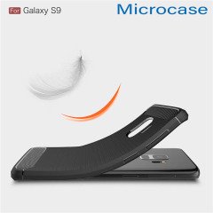 Samsung Galaxy S9 Brushed Carbon Fiber Silikon TPU Kılıf