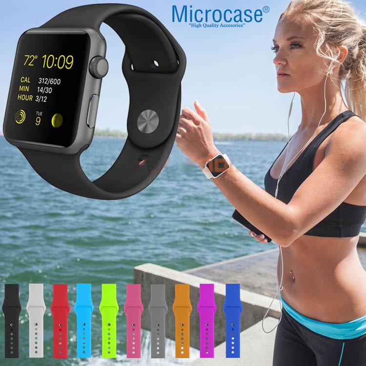 Microcase Apple Watch Series 4 44 mm Silikon Kordon Kayış