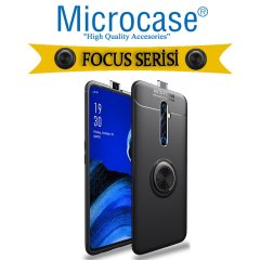 Microcase Oppo Reno 2Z Focus Serisi Yüzük Standlı Silikon Kılıf - Siyah