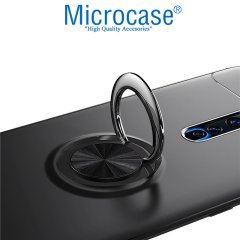 Microcase Oppo Reno 2Z Focus Serisi Yüzük Standlı Silikon Kılıf - Siyah