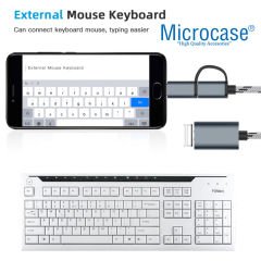 Microcase 2in1 Type C to Micro USB 3.0 OTG Adaptör - Siyah AL2598