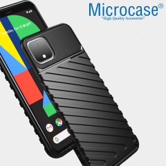 Microcase Google Pixel 4 XL Thunder Serisi Darbeye Dayanıklı Silikon Kılıf - Siyah