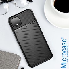 Microcase Google Pixel 4 XL Thunder Serisi Darbeye Dayanıklı Silikon Kılıf - Siyah