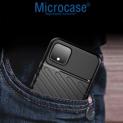 Microcase Google Pixel 4 XL Thunder Serisi Darbeye Dayanıklı Silikon Kılıf - Siyah