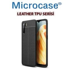 Microcase Oppo Reno 3 Leather Tpu Silikon Kılıf - Siyah