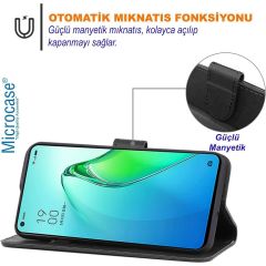 Microcase Xiaomi Redmi K40S Darbeye Dayanıklı Cüzdanlı ve Standlı Kapaklı Deri Kılıf Siyah AL4232