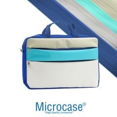 Microcase iPad Air 2 ile uyumlu Tablet Macbook Laptop Tablet Çantası 2 Bölmeli AL4821 Krem Turkuaz Bej