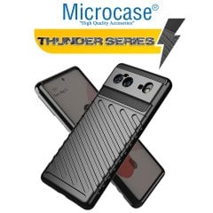 Microcase Google Pixel 6 Thunder Serisi Darbeye Dayanıklı Silikon Kılıf - Siyah