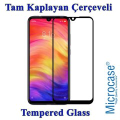 Microcase Xiaomi Redmi 7 Batman Serisi Yüzük Standlı Armor Kılıf - Siyah + Tam Kaplayan Çerçeveli Cam