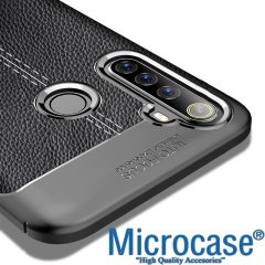 Microcase Realme 6i Leather Tpu Silikon Kılıf - Siyah