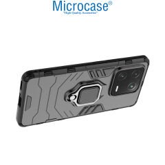 Microcase Xiaomi 13 (Global) Batman Serisi Yüzük Standlı Armor Kılıf - Siyah AL3349