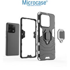 Microcase Xiaomi 13 (Global) Batman Serisi Yüzük Standlı Armor Kılıf - Siyah AL3349