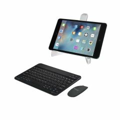 Microcase Apple iPad Mini 2024 8.3 inch için Bluetooth Klavye (TR Sticker) + Bluetooth Mouse + Tablet Standı - AL2765