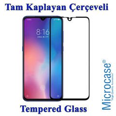 Microcase Xiaomi Mi 9 Explorer Batman Serisi Yüzük Standlı Armor Kılıf - Siyah + Tam Kaplayan Çerçeveli Cam