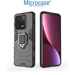 Microcase Xiaomi 13 Pro (Global) Batman Serisi Yüzük Standlı Armor Kılıf - Siyah AL3349