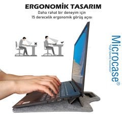 Microcase Keçe 9-14 inch Ergonomik Tasarım Standlı Laptop Macbook Tablet ve Evrak Çantası AL4450