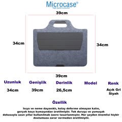 Microcase Keçe 9-14 inch Ergonomik Tasarım Standlı Laptop Macbook Tablet ve Evrak Çantası AL4450