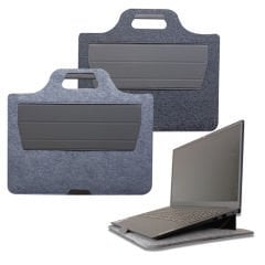 Microcase Keçe 9-14 inch Ergonomik Tasarım Standlı Laptop Macbook Tablet ve Evrak Çantası AL4450