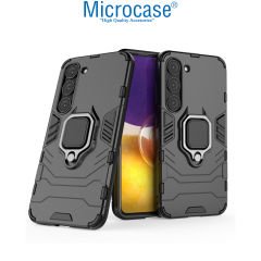 Microcase Samsung Galaxy S23 Batman Serisi Yüzük Standlı Armor Kılıf - Siyah AL3349