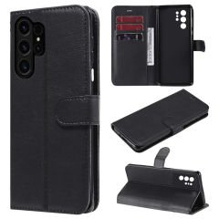 Microcase Samsung S24 Ultra Darbeye Dayanıklı Cüzdanlı ve Standlı Kapaklı Deri Kılıf Siyah AL4232