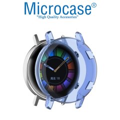 Microcase Huawei Watch GT2 42 mm Önü Kapalı Renkli Tasarım Silikon Kılıf - Açık Mavi
