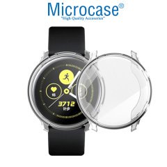 Microcase Samsung Galaxy Watch Active 2 44 mm Önü Kapalı Tasarım Silikon Kılıf - Şeffaf